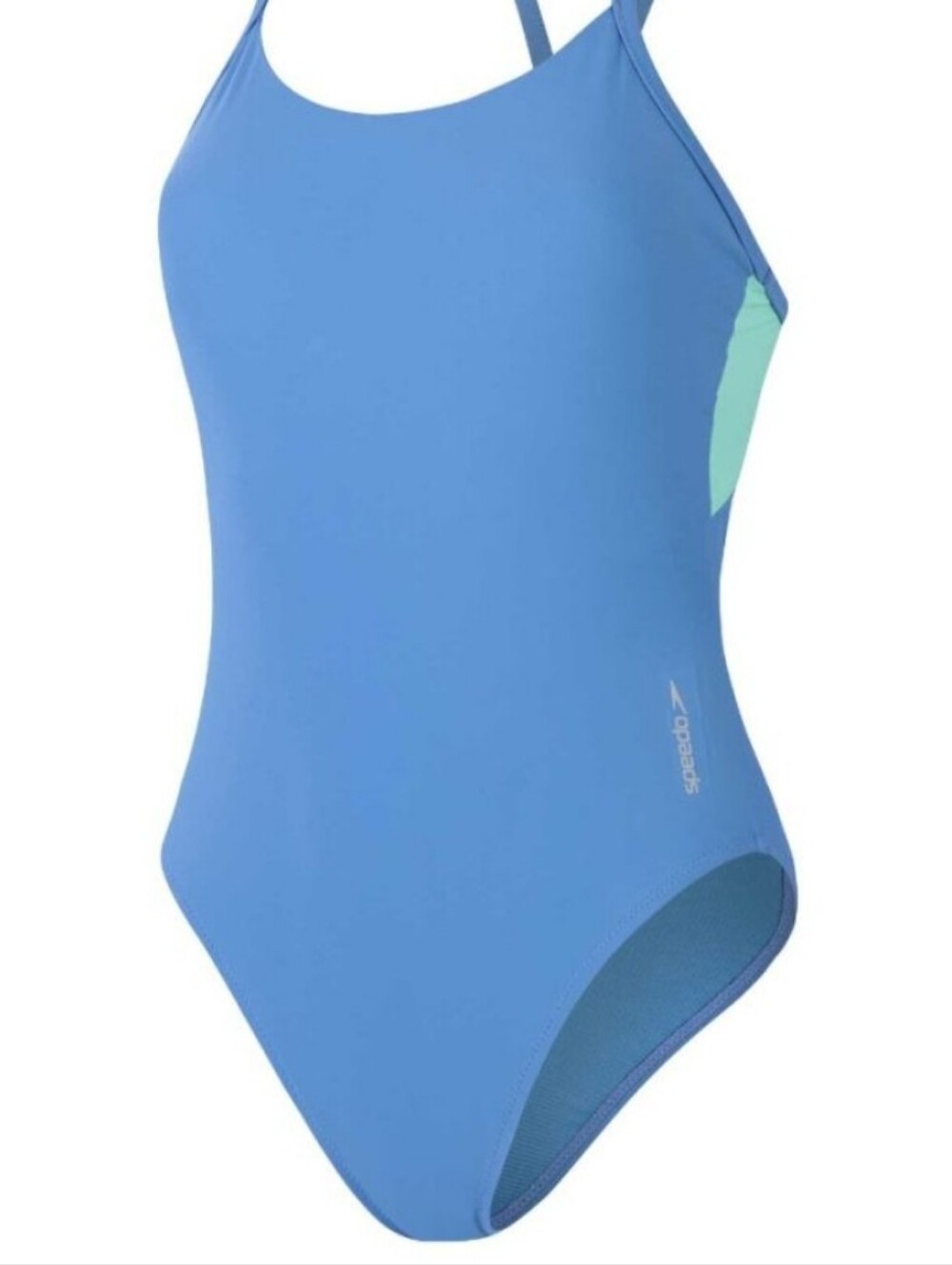 New SPEEDO Color Block One Piece Racerback Sevres Blue Womens Medium Swimsuit